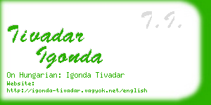 tivadar igonda business card